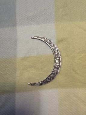 Silver Crescent Moon Hair Pin - Celitic Viking